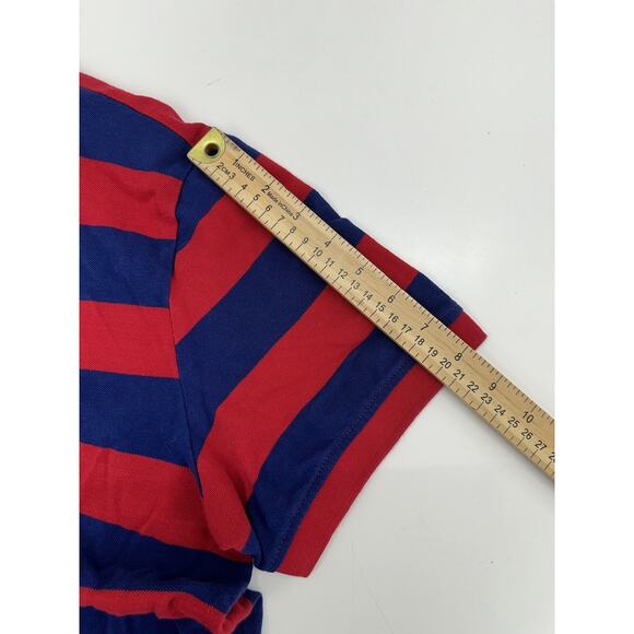 Puma Mens Polo Shirt Size XL Blue Red Striped Short Sleeve Collared - Picture 12 of 14
